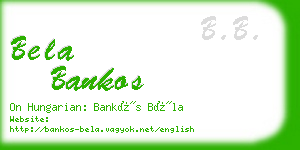 bela bankos business card